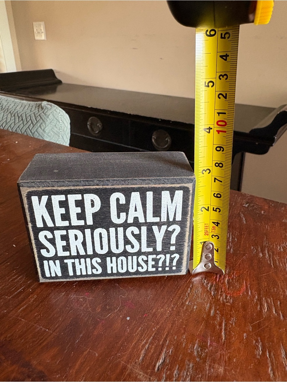 Keep Calm Seriously? Wooden Block Sign - Black and White